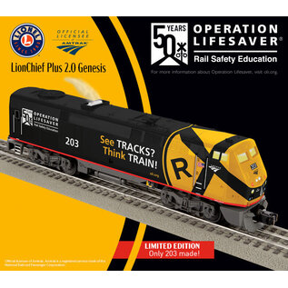 Lionel 2234220 Amtrak Operation Lifesaver 50TH ANNIVERSARY Lionchief Plus 2.0 #203
