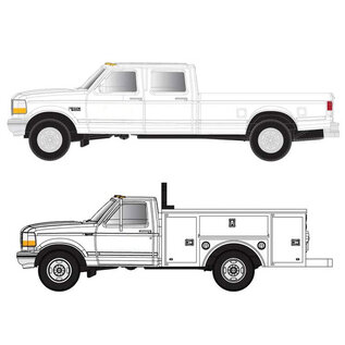 Atlas N 60000149 1992 Ford 250 / F350 Truck Set, White, 2Pcs.
