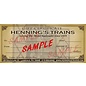 Henning's Trains In-Store Gift Certificate, $10