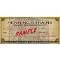 Henning's Trains In-Store Gift Certificate, $25