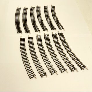 Model Power Model Power N Scale 9 3/4"R Code 80 Curve Track, 12 Pcs.