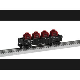 Lionel 2428330 O RTR Lackawanna Gondola with Canister Load #8330