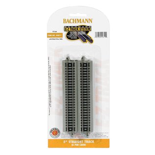Bachmann 44811 5" Straight Track, N Scale EZ Track, 6 Pcs.