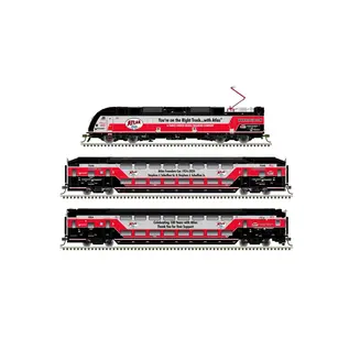 Atlas 10004443 Atlas 100th Anniversary Silver ALP-45DPN Loco w/ Cab Car & Trailer