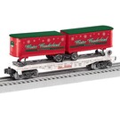Lionel 2528680 Winter Wonderland Flatcar w Piggyback Trailers