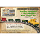 RDG-01  Reading Steeplecab 5 Piece Coal Freight Set, Std G