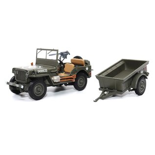 Atlas 3002658 Willy's Military Jeep w/Trailer, 1/43