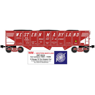 RMT 66234 Western Maryland 70 Ton 3-Bay Hopper Car