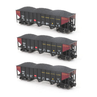 RMT 66299-48-3 New Hope & Ivyland 70 Ton 3-Bay Hopper Car 3-Pack