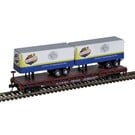 Atlas 50006506 50' Flat Car w/2 Trailers Falstaff, ATSF #92763