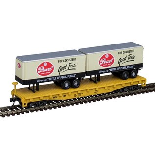 Atlas 50006512 50' Flat Car w/2 Trailers Pearl, TXTC #107