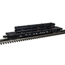 Atlas 3001883 52'6" CRNJ Flat Car w/Pipe Load (Black/White)