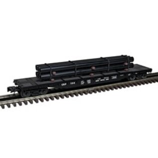 Atlas 3001883 52'6" CRNJ Flat Car w/Pipe Load (Black/White)