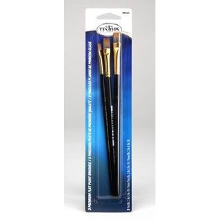 Testors 8862C Premium Flat Paint Brushes, 3Pc.
