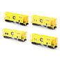RMT 86304 Chessie System 2-Bay 34ft PS-2 Covered Hopper, 4-Pack