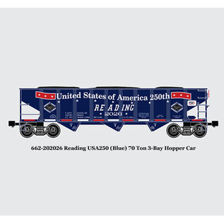 RMT 662-202026 Reading USA250 (Blue) 70 Ton 3-Bay Hopper Car (pre-order)