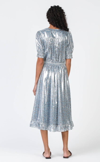 cheetah print midi dress