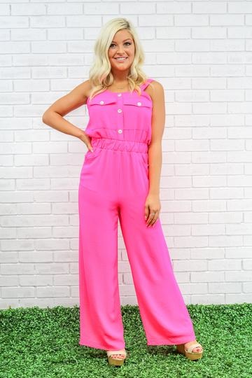 hot pink formal jumpsuit