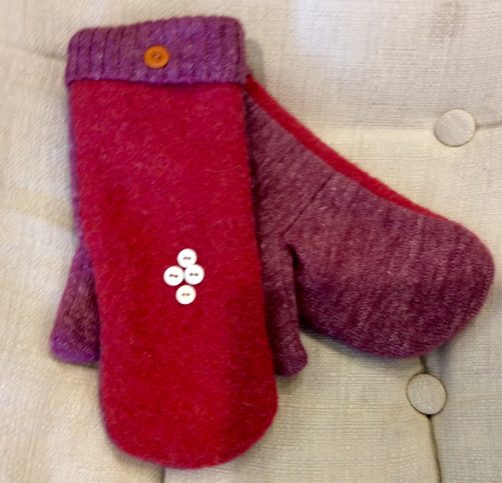 Flannel Lined Alpaca Sweater Mittens