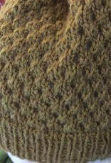 Hand KnitCabled Ponytail Hat