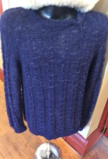 Handknit Dos Equis Denim Sweater 90% Alpaca 10% Silk