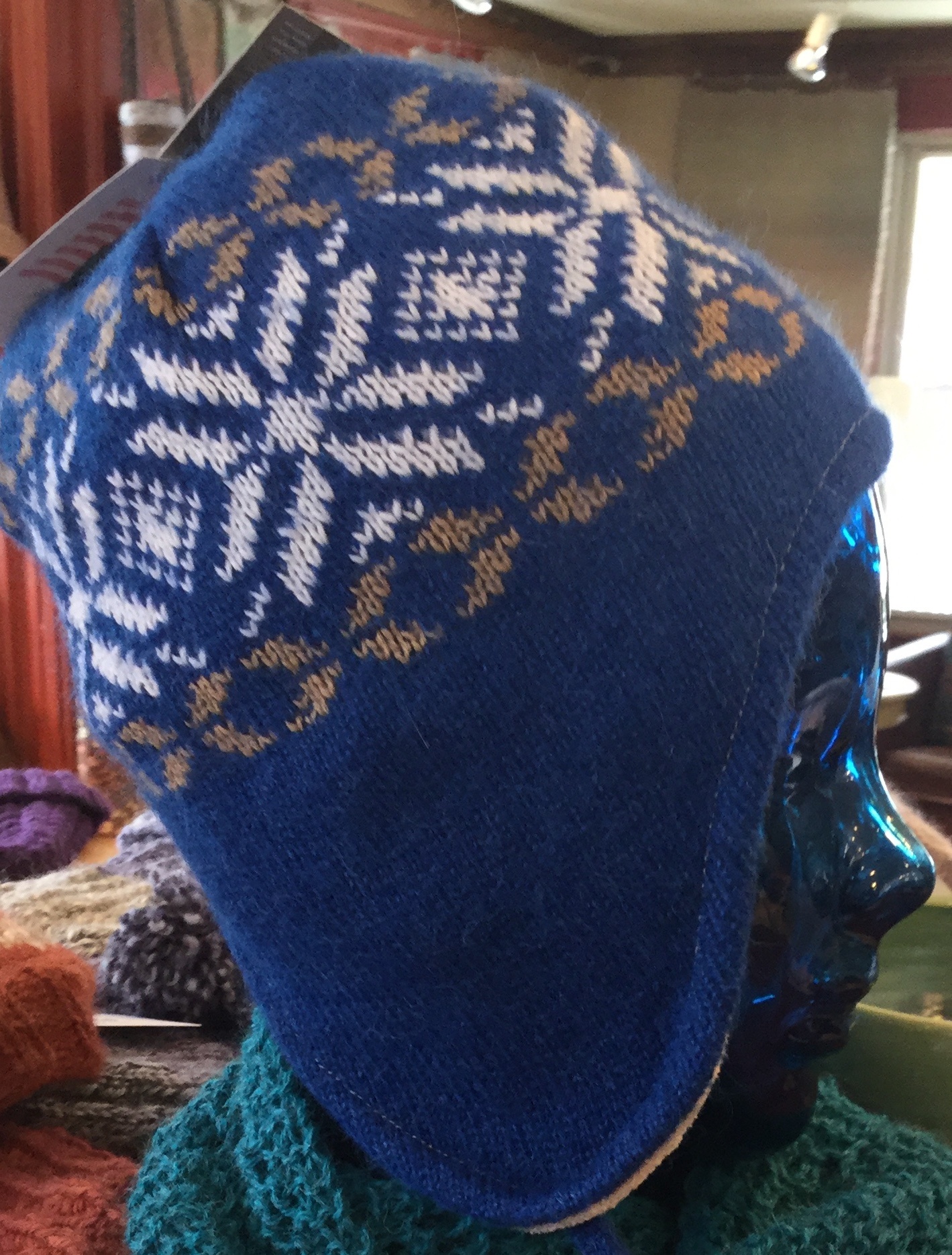 Snowflake Lined Earflap Hat