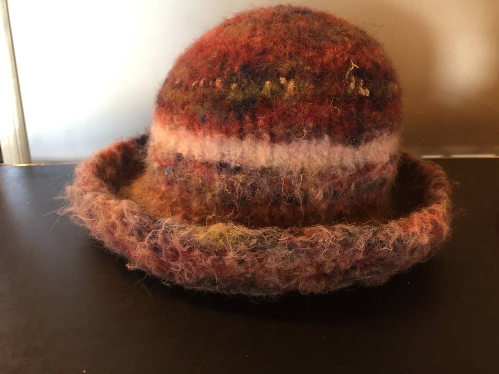 Hand Knit & Felted Youth Hat