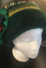 Handcrafted Green Felted Hat w/embellishments