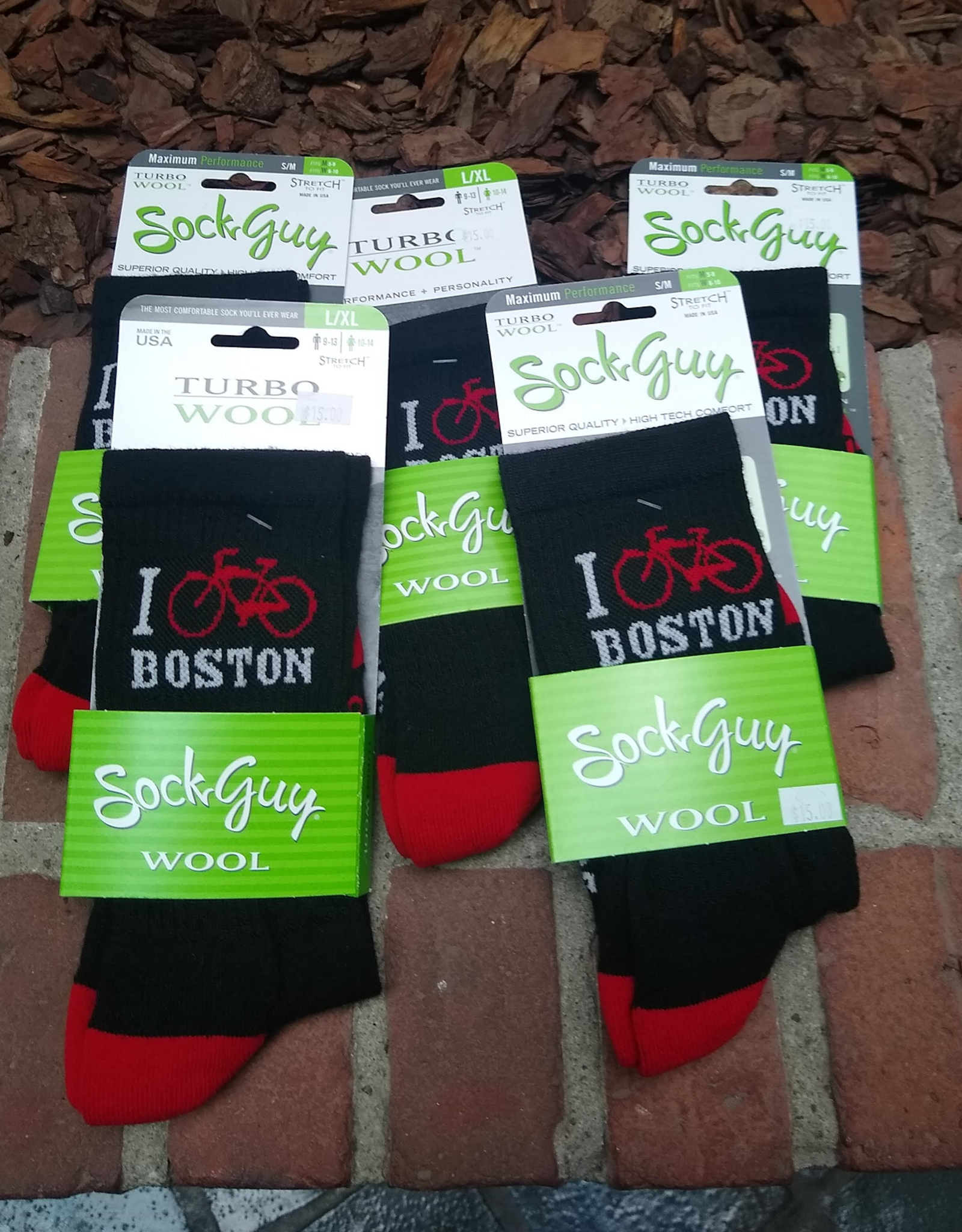 Sock Guy Socks - DeFeet I Bike Boston (Wool)