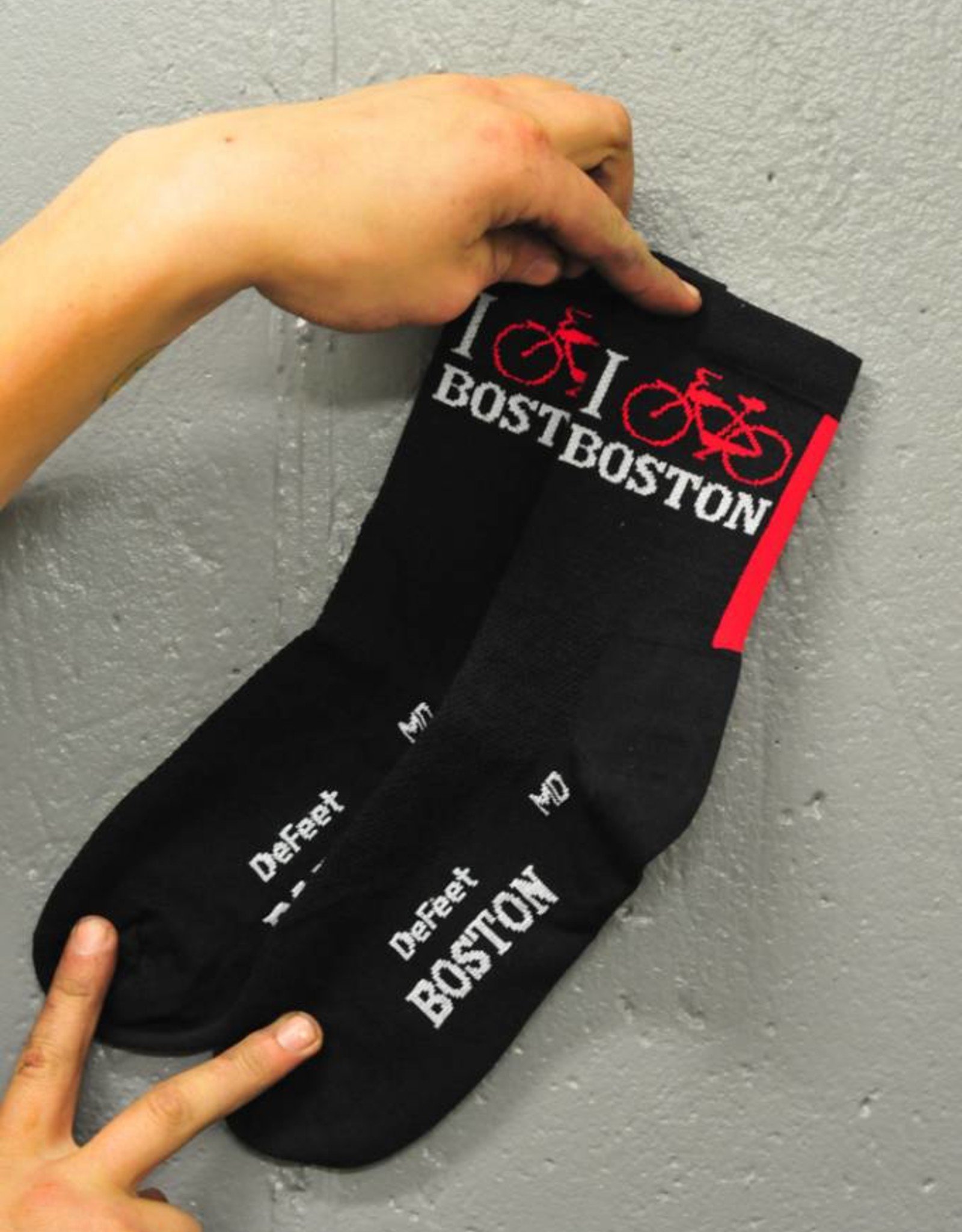 Sock Guy Socks - DeFeet I Bike Boston (Wool)