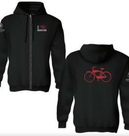 Hoodie - I Bike Boston (Zip Up)