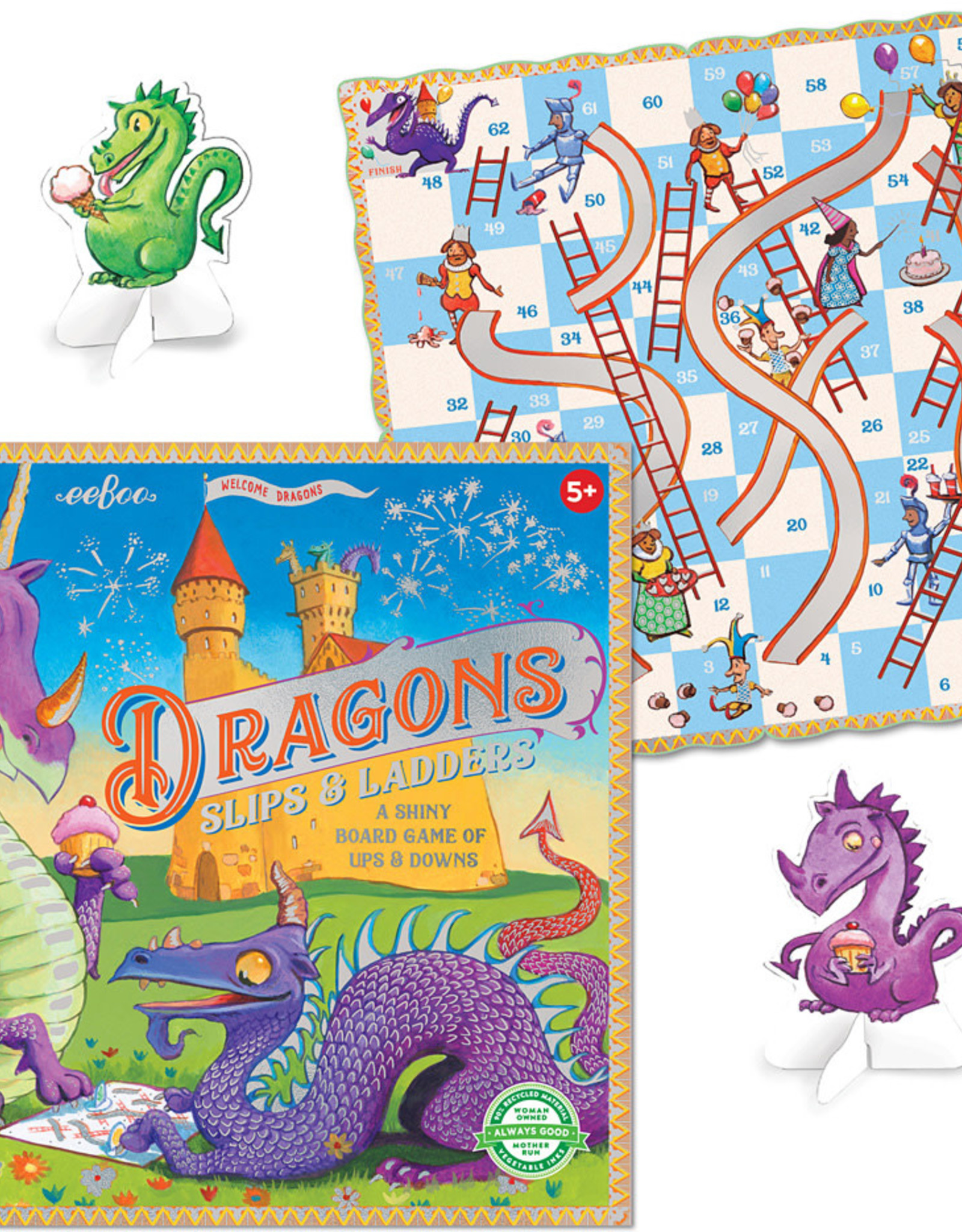 Dragons Slips and Ladders Board Game