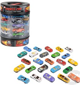 Die-Cast Car Set In Tire Carrying Tub - 25 pc