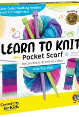 Learn to Knit Pocket Scarf