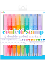 Confetti Stamp Double Ended Markers Set of 9