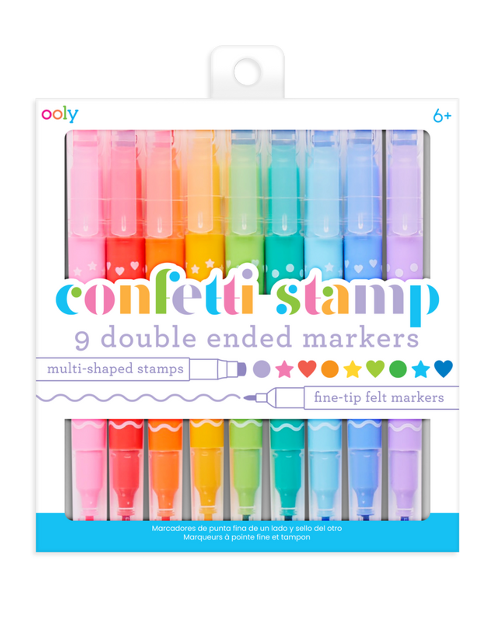 Confetti Stamp Double Ended Markers Set of 9