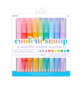 Confetti Stamp Double Ended Markers Set of 9