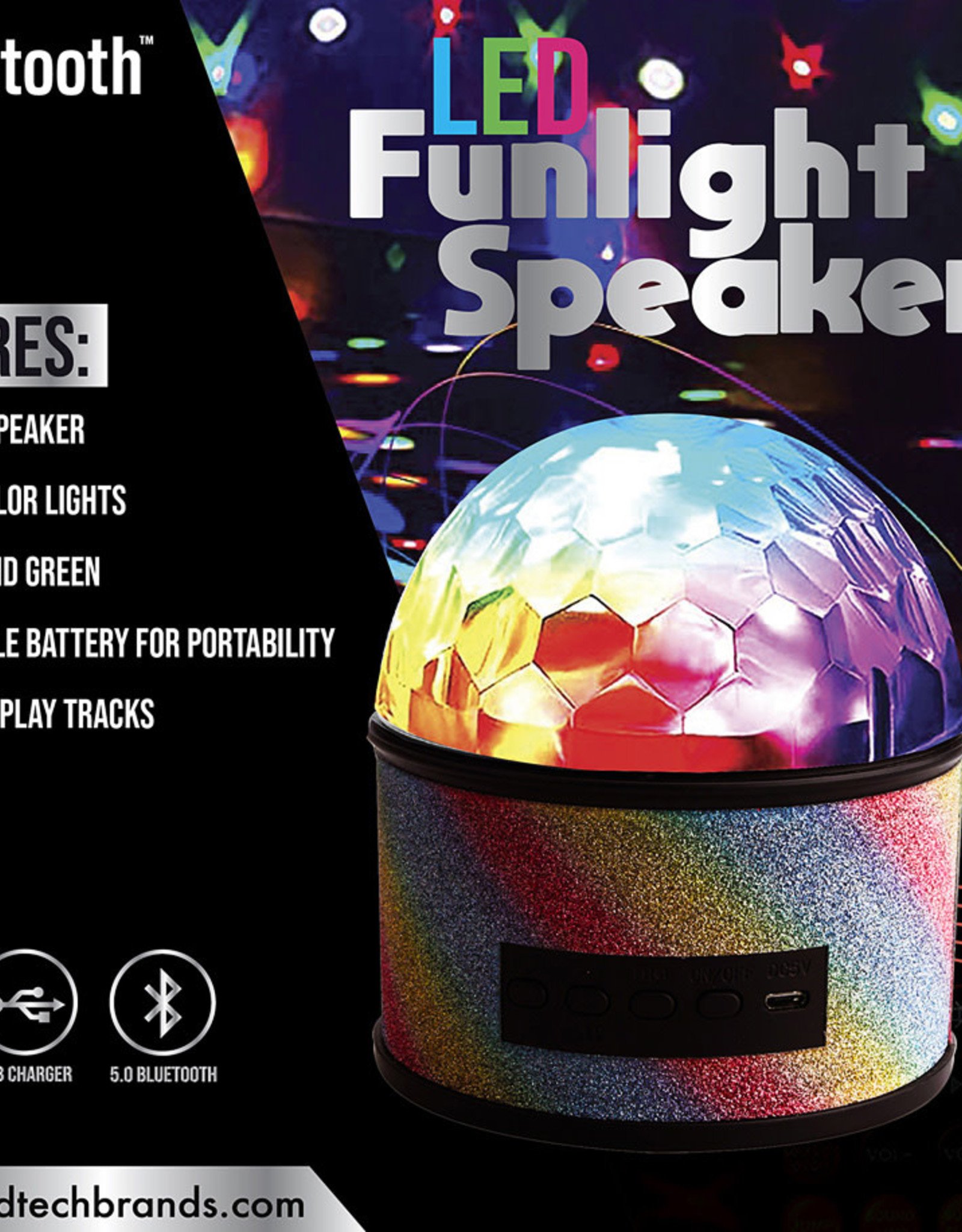 Fun Light Stereo Speaker Rainbow Glitter