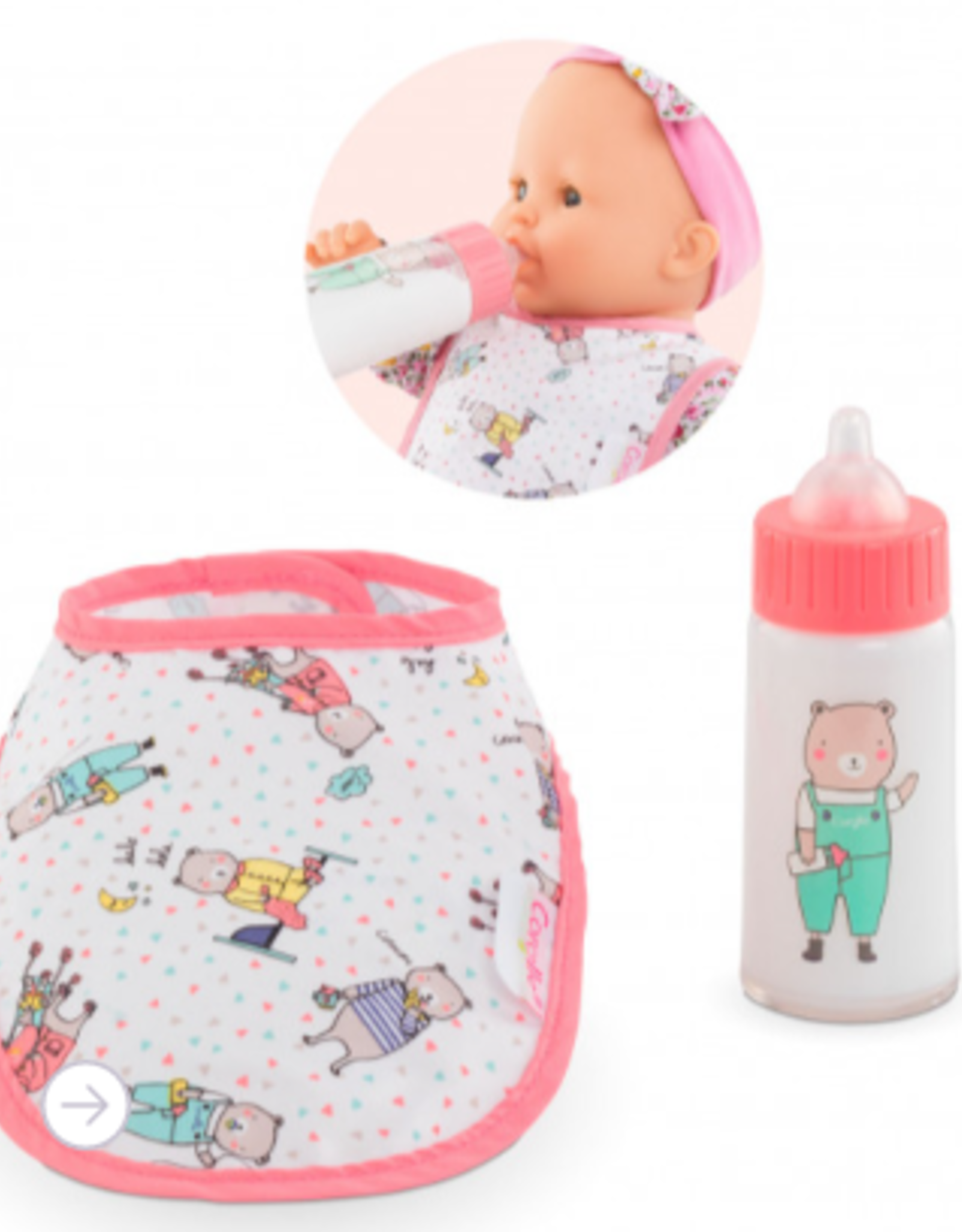 Baby Bib and Magic Milk Bottle 12" & 14" Baby Dolls