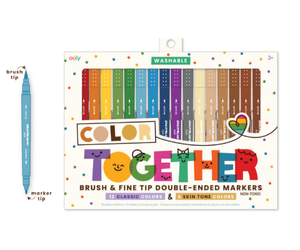 Color Together Brush & Fine Tip Double-Ended Markers - Set of 18 - Mildred  & Dildred