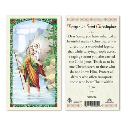 Prayer to Saint Christopher, Laminated Prayer Card
