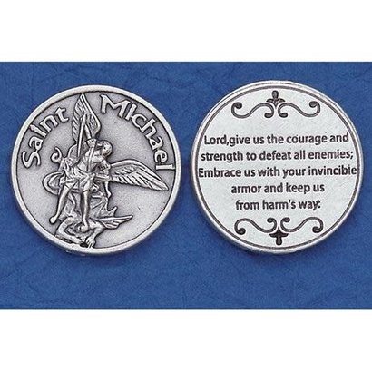 Silver Plated Relief Coin, St. Michael