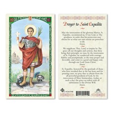 St. Expedite Laminated Holy Card