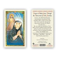 St. Faustina Laminated Holy Card