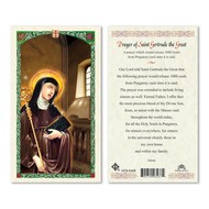 St. Gertrude the Great Laminated Holy Card