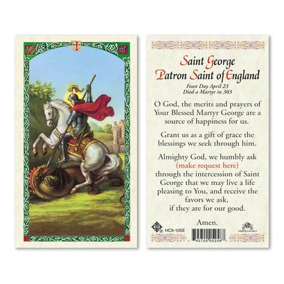Saint George Laminated Holy Card