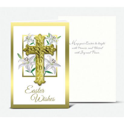 Easter Lillies with Cruficix Card