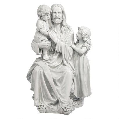 Jesus with Children Outdoor Statue, 28"