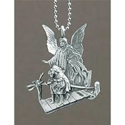 Guardian Angel on Bridge w/Children Rearview Mirror Ornament