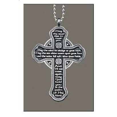 Celtic Cross w/Prayer Rearview Mirror Ornament